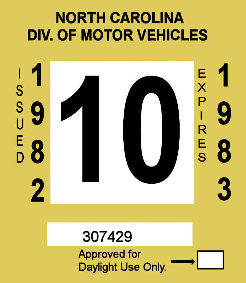 (image for) 1982-83 North Carolina Inspection Sticker